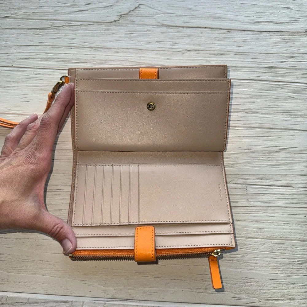 Marc Jacobs Orange Leather Double J Wristlet Clutch